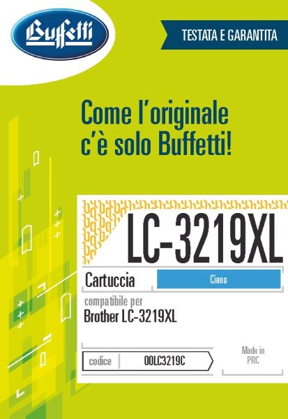 Brother Cartuccia ink jet - Compatibile LC-3219XL LC-3219XLC - Ciano - 1.500 pag