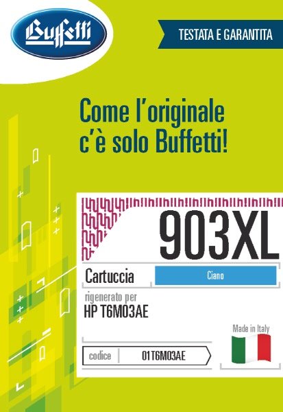 Cartuccia ink jet HP - Compatibile Rigenerato 903XL T6M03AE - Ciano - 825 pag