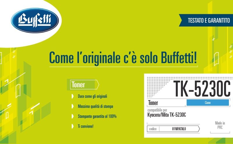 Kyocera/Mita Toner - Compatibile TK-5230C 1T02R9CNL0 - Ciano - 2.200 pag