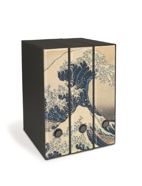Set 3 raccoglitori Image - Formato Protocollo - Dorso 8 cm - K. Hokusai - La grande onda a Kanagawa