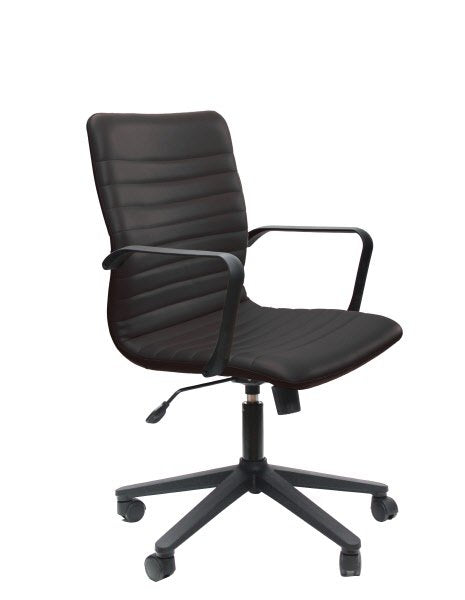 Sedia direzionale Louise - braccioli inclusi - similpelle - nero