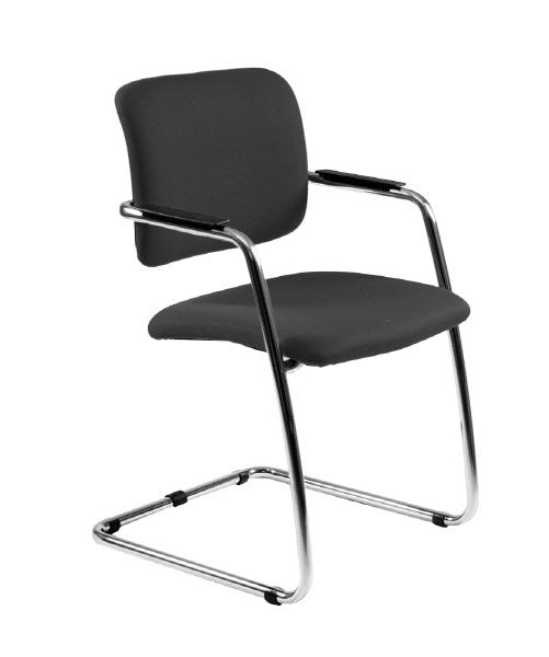 Sedia visitatore Alexa - braccioli inclusi - similpelle - nero