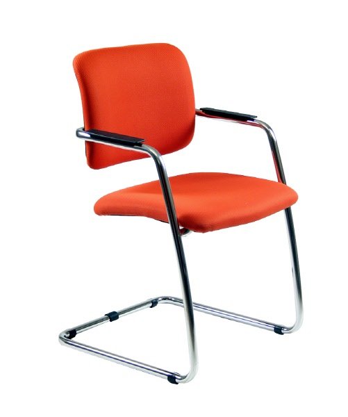 Sedia visitatore Alexa - braccioli inclusi - similpelle - rosso