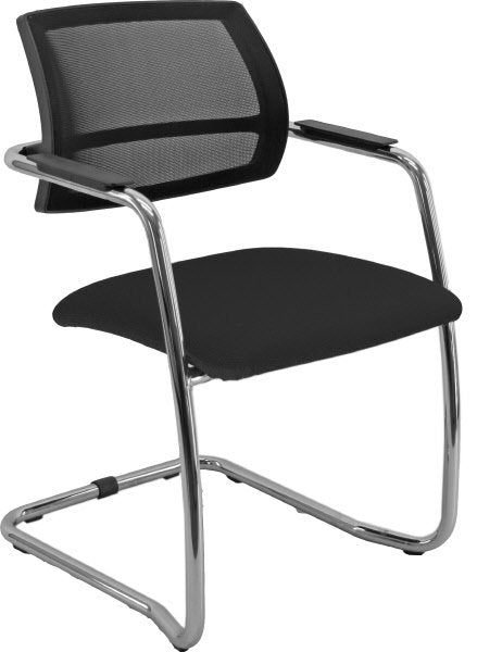 Sedia visitatore Alexa - braccioli inclusi - tessuto - nero