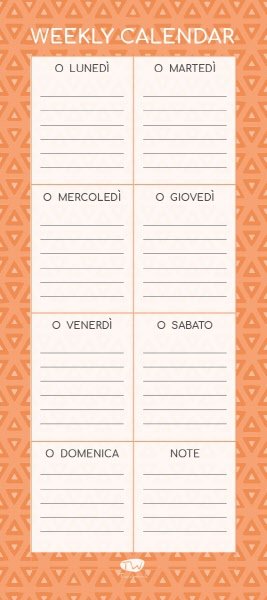 Blocco frigo con calamita, tracciati sett./spesa/notes - 21x9 cm -soggetti assortiti