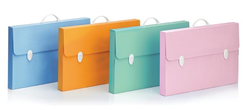 Valigetta portadisegni - polionda - 27x37,5 cm - dorso 8 cm -  colori assortiti
