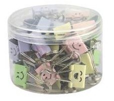 Molle double clip - colorate con smile - 25 mm - colori assortiti