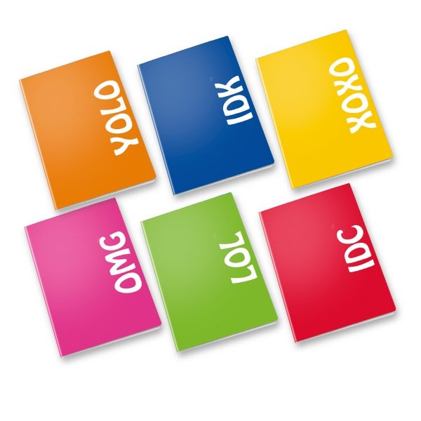 Maxiquaderno Collezione Chatty - Rigatura 5M - Quadretto da 5mm - 80 g - A4 - copertine in ppl assortite