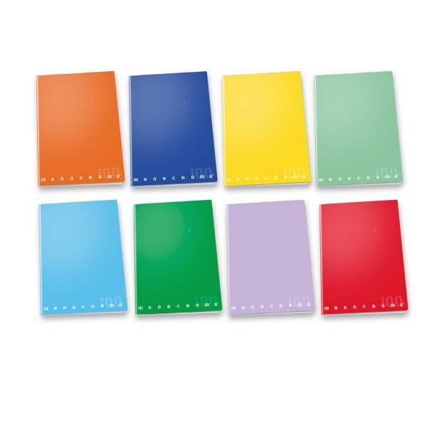 Maxiquaderni Monocromo alta foliazione - Rigatura 5M - Quadretto elementari e medie - 100 g - copertine assortite