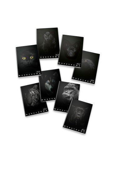 Quaderni con spirale Monocromo Black  - Formato A5 - Rigatura 1R - Righe medie e superiori - 80 g - copertine assortite