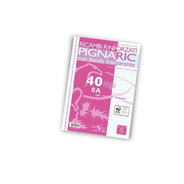 Ricambi rinforzati PignaRic  - Rigatura A - Righe 1a e 2a elementare - 40 fogli - 80 g