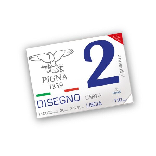 Blocco da Disegno PignaDue con 4 angoli - carta liscia