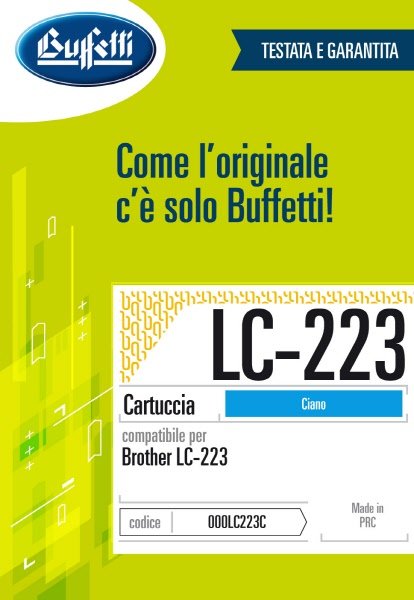 Brother Cartuccia ink jet - Compatibile LC-223 LC-223C - Ciano - 550 pag