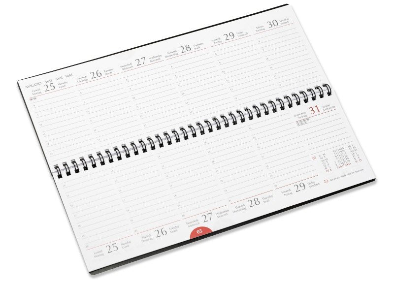 Planner settimanale 12 mesi orizzontale - 2026 - 29,2x10,3 cm - argento