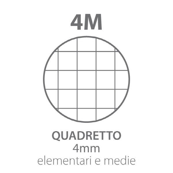 Ricambi Pigna  - Rigatura 4M - Quadretto elementari e medie - 80 fogli - 80 g