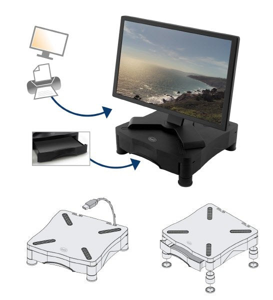 Supporto per monitor con cassetto