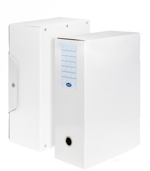 Scatola progetti con bottone - Dorso 12 cm - 34x24 cm- bianco