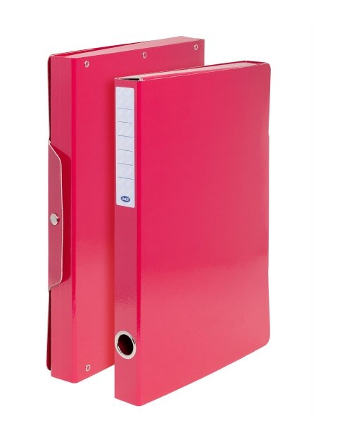 Scatola progetti con bottone - Dorso 3 cm - 34x24 cm cm - fucsia