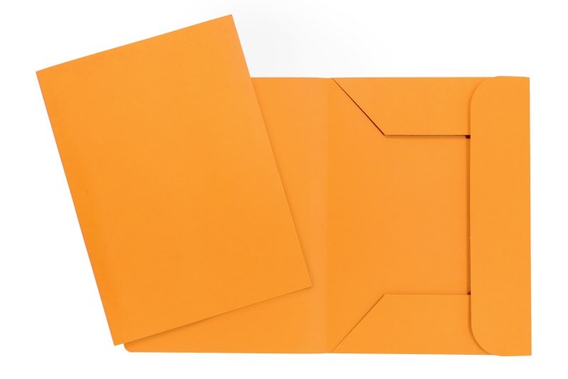 Cartelline 3 lembi Arcobaleno - cartoncino - 190 g/mq - 33,5x24,5 cm - arancio - conf. 20 pz
