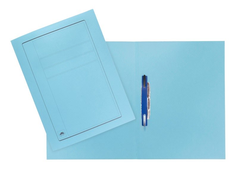 Cartelline con pressino fermafogli - fastener - cartoncino - 225 g/mq - 32,5x24,5 cm - azzurro  - conf. 10 pz