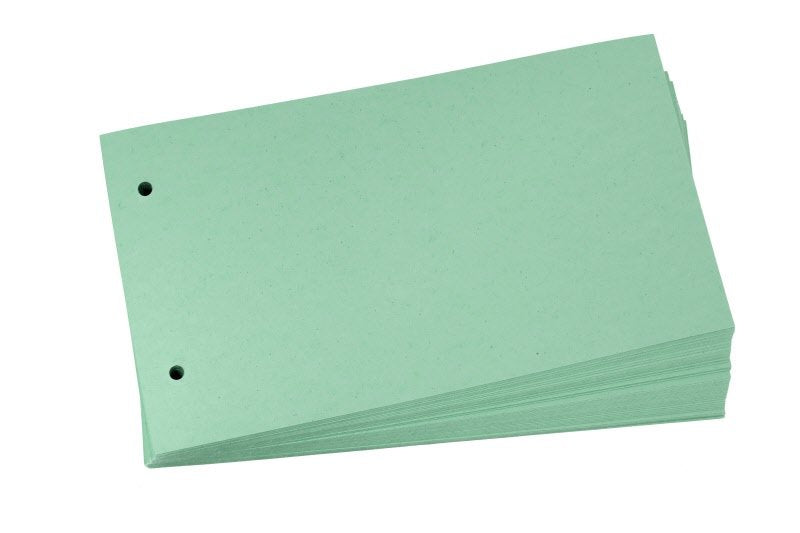 Divisori orizzontali - Cartoncino - 100 pz neutri senza tasti - 14x25 cm - verde