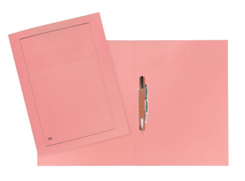 Cartelline con pressino fermafogli - fastener - cartoncino - 225 g/mq - 32,5x24,5 cm - rosa  - conf. 10 pz