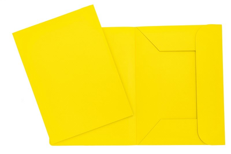 Cartelline 3 lembi Arcobaleno - cartoncino - 190 g/mq - 33,5x24,5 cm - giallo - conf. 20 pz