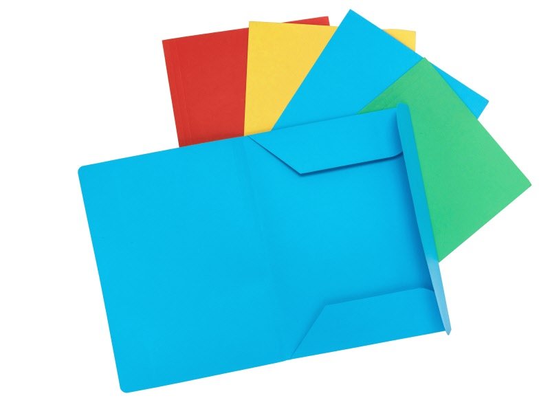 Cartelline 3 lembi Arcobaleno - cartoncino - 190 g/mq - 33,5x24,5 cm - colori assortiti - conf. 20 pz