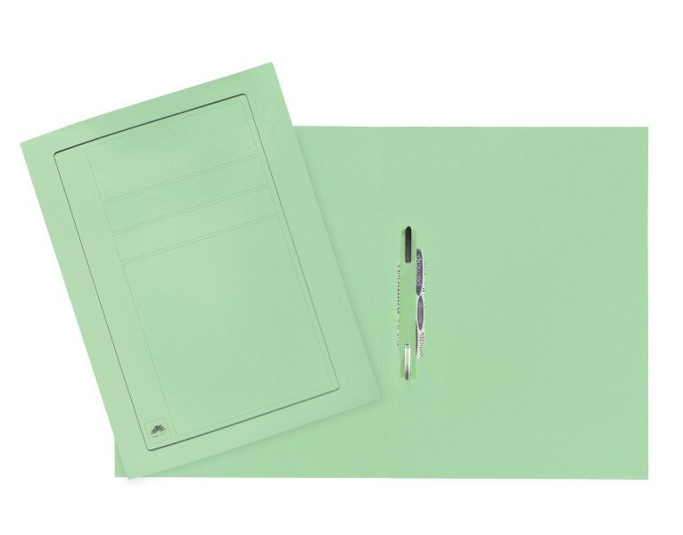Cartelline con pressino fermafogli - fastener - cartoncino - 225 g/mq - 32,5x24,5 cm - verde  - conf. 10 pz