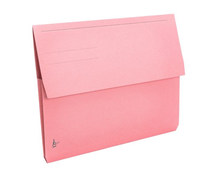 Cartelline con tasca a soffietto - cartoncino - 225 g/mq - 25,5x32,5 cm - rosa  - conf. 10 pz