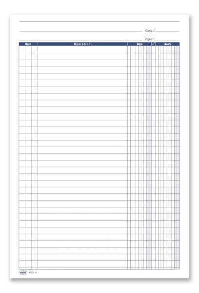 Foglio Mobile Dare/ Avere - 4 fori per archiviazione - 29,7x21 cm