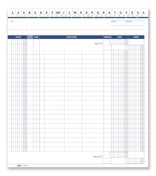 Giornale - Scheda per mod. 4500 - Foglio mobile bianco da 90 gr. con 2 fori per archiviazione - 25,5x22 cm