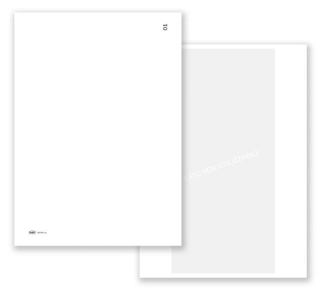 Foglio mobile senza tracciato per verbali - modulo laser prenumerato solo fronte/retro non utilizzabile - 4 fori per archiviazione - 90 gr. - avorio