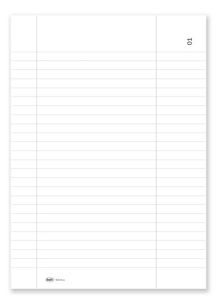 Foglio mobile a righe uso bollo per libri sociali e verbali - modulo laser prenumerato fronte/retro - 4 fori per archiviazione - 90 gr. - avorio