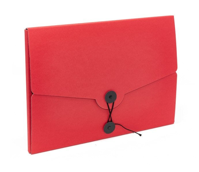 Cartellina 3 lembi con laccio Living - cartoncino 21x29,7 cm - rosso
