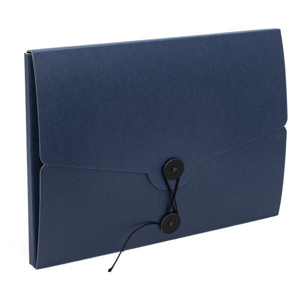 Cartellina 3 lembi con laccio Living - cartoncino 21x29,7 cm - blu