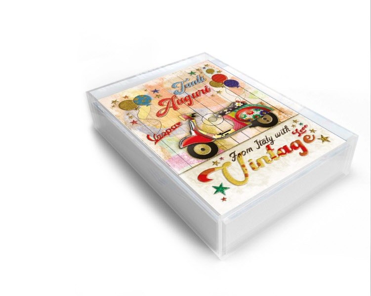 Biglietti assortiti 12x18 AUGURI VINTAGE conf. da 12 pz