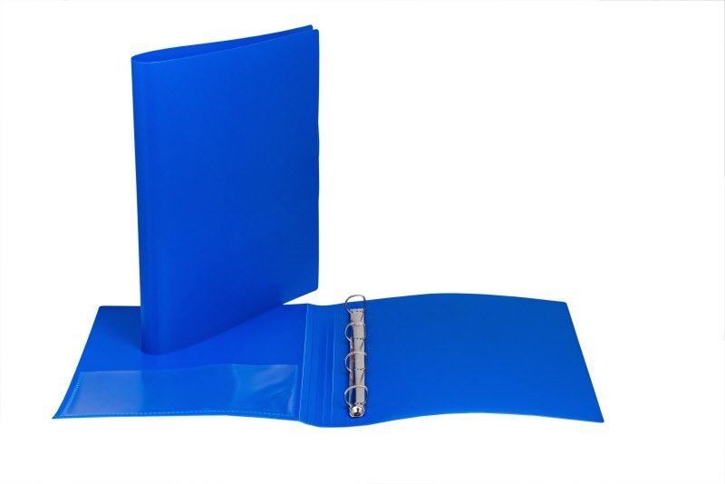 Cartella dorso tondo Happy Color - polipropilene - 4 anelli a D - Diametro 17 mm - blu