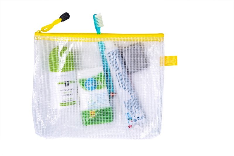 Busta con zip - PVC -19x24 cm - giallo