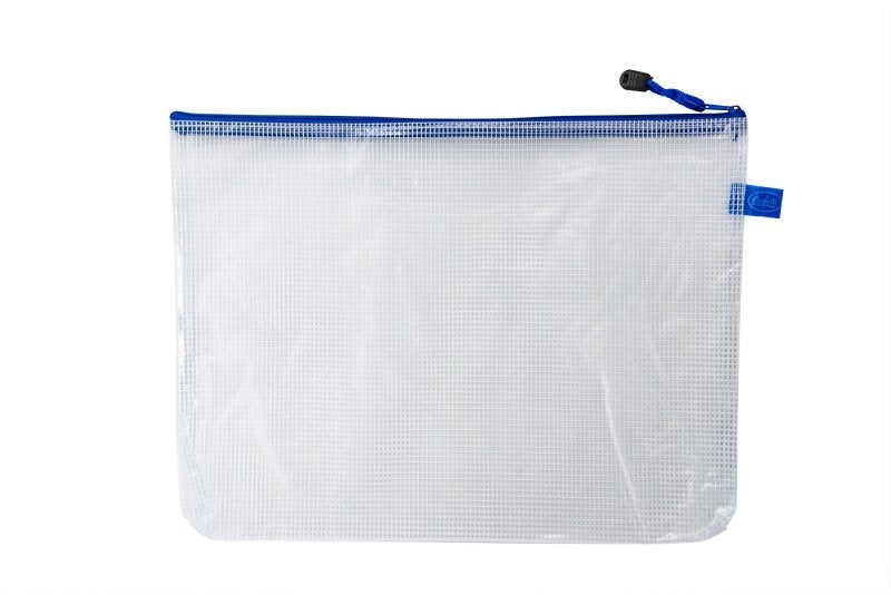 Busta con zip - PVC - 26x35 cm - blu