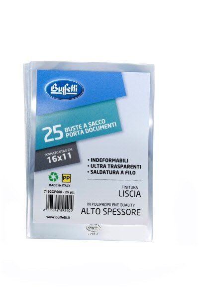 Buste a sacco - Polipropilene - 16x11 cm libretto mutua -  lisce - alto spessore