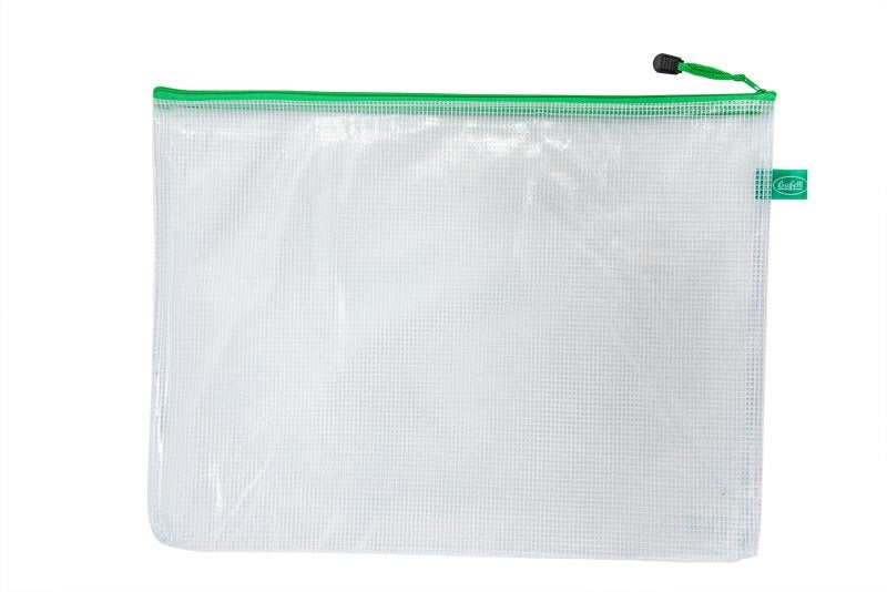 Busta con zip - PVC - 30x40 cm - verde