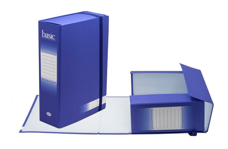 Scatola progetti con elastico Basic  - Dorso 10 cm - 34x24 cm - blu