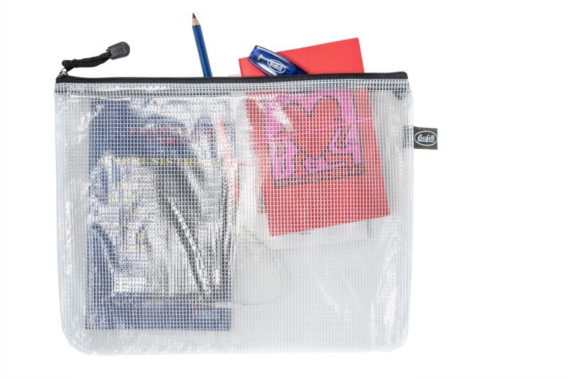 Busta con zip - PVC - 22x29 cm -  nero
