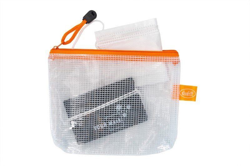 Busta con zip - PVC - 13x17 cm - arancio