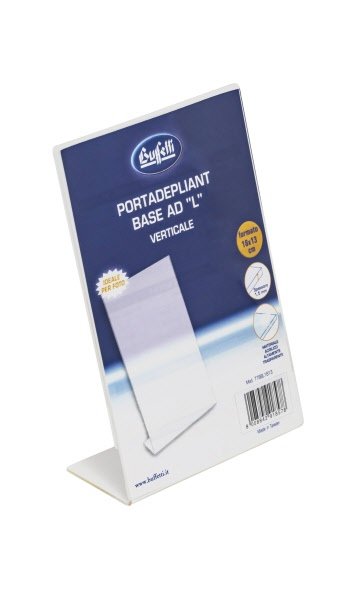 Portadepliant e porta fotografie  - base a L - 18x13 cm