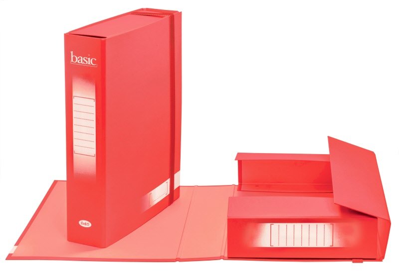 Scatola progetti con elastico Basic  - Dorso 7 cm - 34x24 cm - rosso
