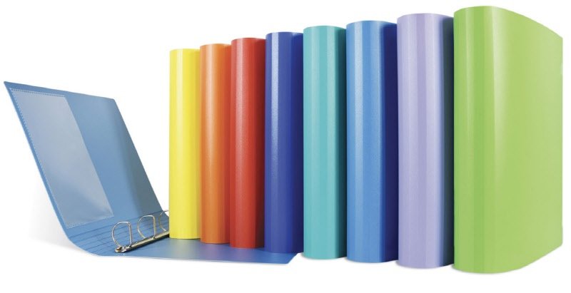 Cartella dorso tondo Happy Color - polipropilene - 4 anelli a D - Diametro 17 mm - blu