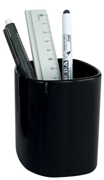 Bicchiere portapenne - plastica rigenerata - nero