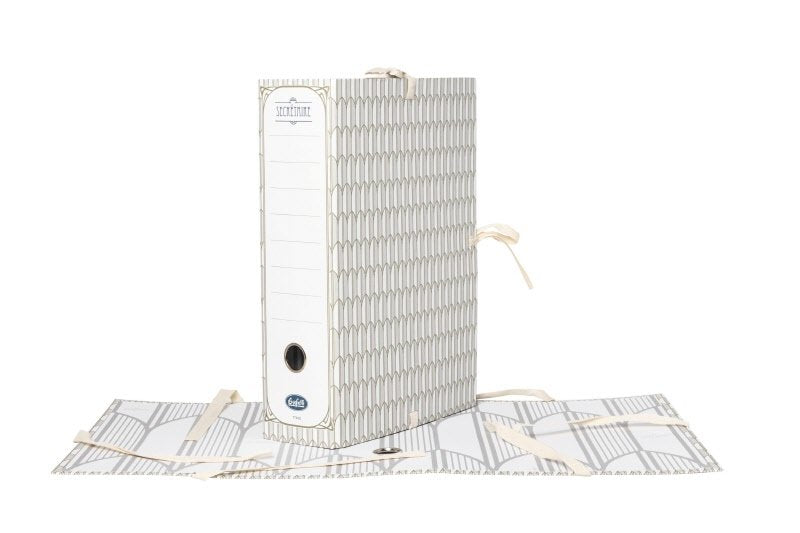 Faldone con lacci Secretaire - Dorso 10 cm - 34,5x25 cm - grigio